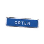 Orten vägskylt