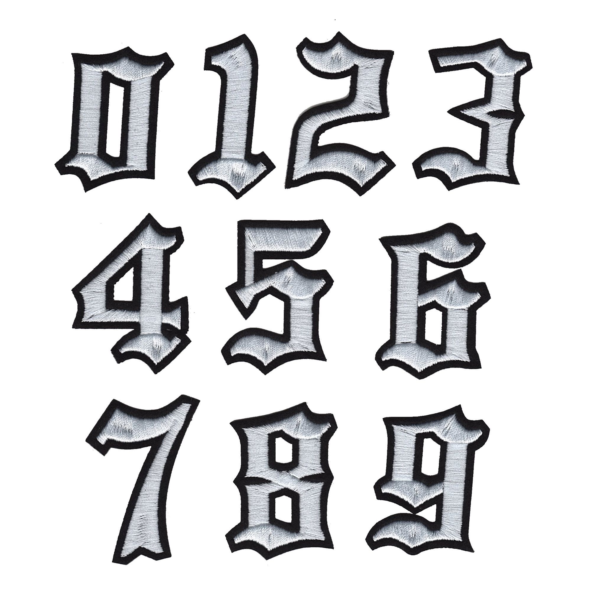 Nummer / siffror - Old style - 5,2 cm - Svart (0-9)