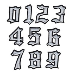 Nummer / siffror - Old style - 5,2 cm - Svart (0-9)