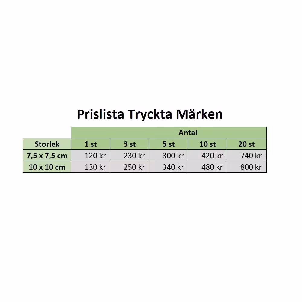 Eget tryckt märke - Kvadrat