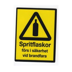 Spritflaskor till säkerhet - Klistermärke