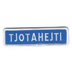 Tjotahejti vägskylt