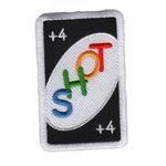 Broderat kort - Shot +4
