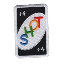 Broderat kort - Shot +4