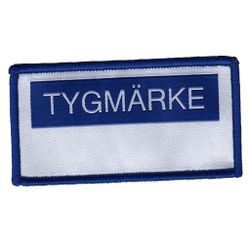 Tygmärke - Blåvit