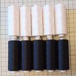 Sytråd Polyester 500m (svart/vit)