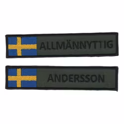 Eget namnband - Olivgrön - Med flagga