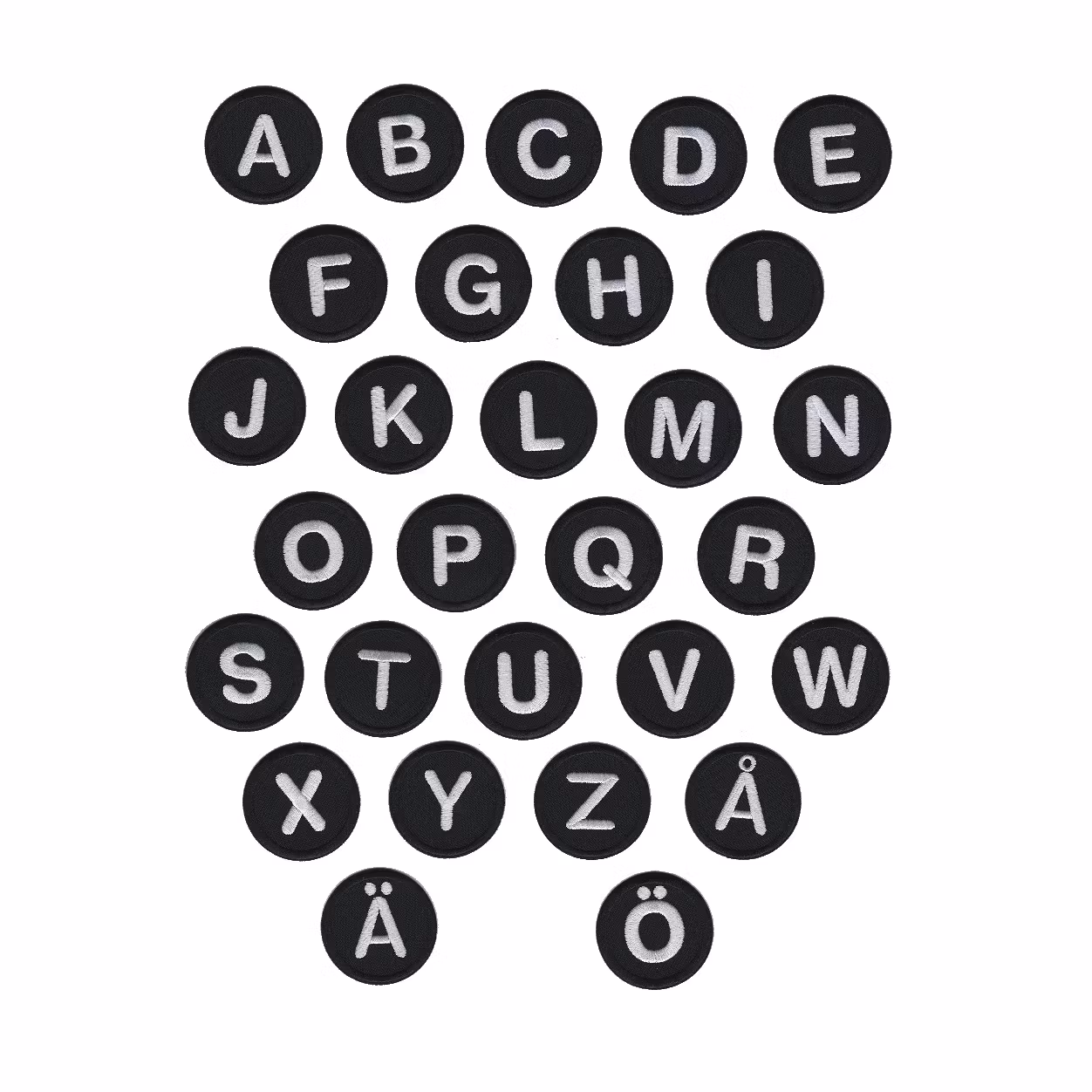 Bokstäver Svart - 4,5 cm ( A-Ö) - Small