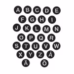 Bokstäver Svart - 4,5 cm ( A-Ö) - Small
