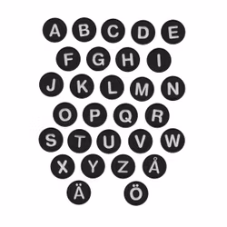 Bokstäver Svart - 4,5 cm ( A-Ö) - Small