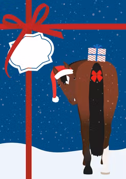 Julkort: Tomtehästar