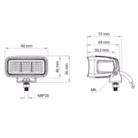 LED Arbets/Backljus 15W