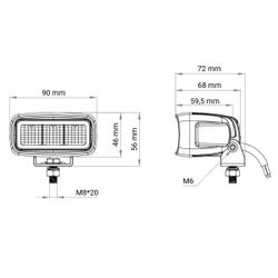 LED Arbets/Backljus 15W