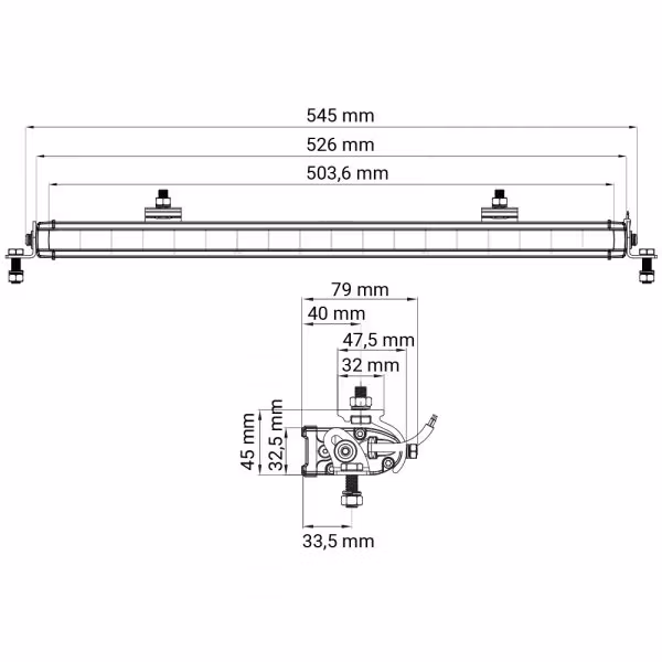 LED Ramp 22" med positionsljus
