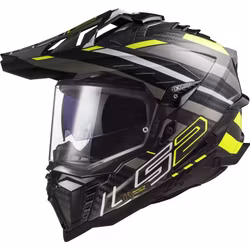 LS2 - Hjälm MX701 EXPLORER CARBON Edge Svart/Gul