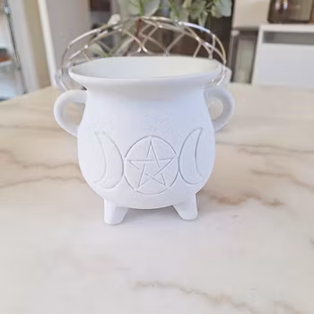 White triple moon vaxbrännare