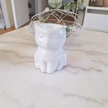 Vit katt vaxbrännare