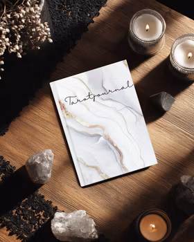 Tarotjournal vit marmor