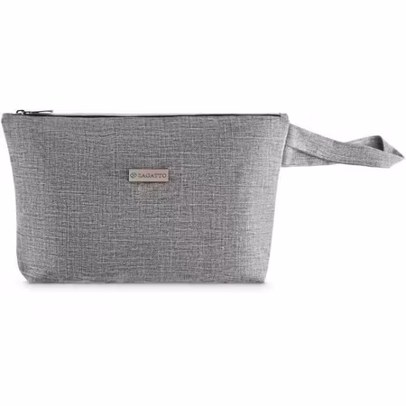 Grå necessär med dragkedja