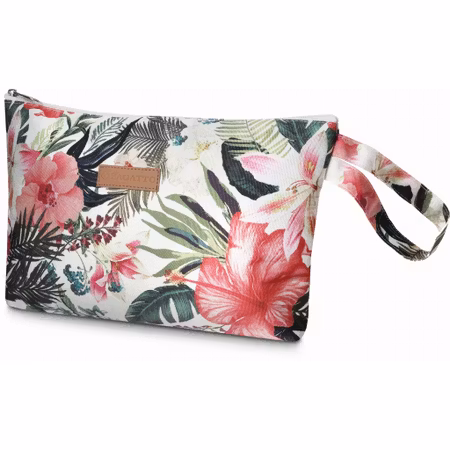 Necessär med rosa-grönt blommotiv "Marsilia"