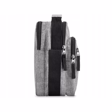 Grå herraxelväska med handtag