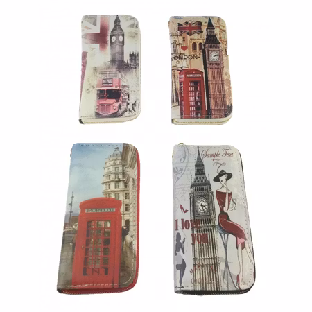 Plånbok i fint mönster "Städer" XL