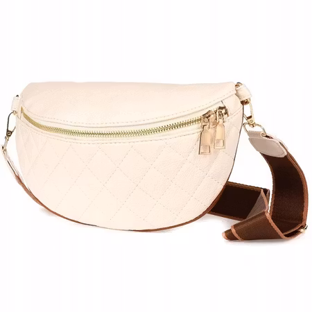 Versoli vit quiltad axelväska