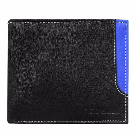 4U Cavaldi svart/blå läderplånbok