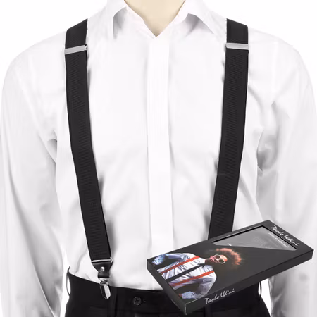 Svarta hängslen för män, eleganta hängslen, kraftiga hängslen till byxor S