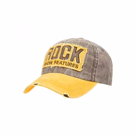 Gul baseballkeps vintage justerbar