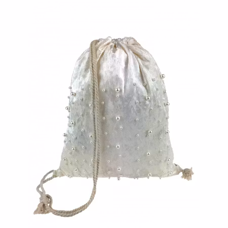 Gympapåse med pärlor, vit