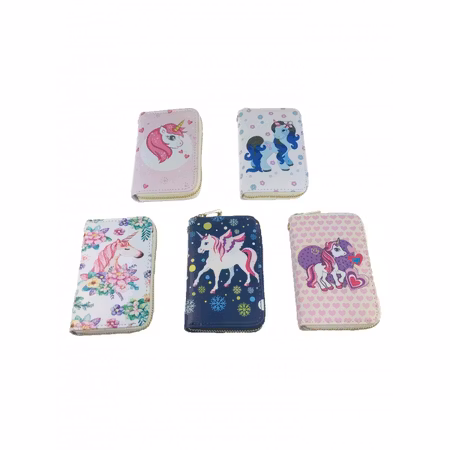 Plånbok i fint mönster "Unicorns" Medium