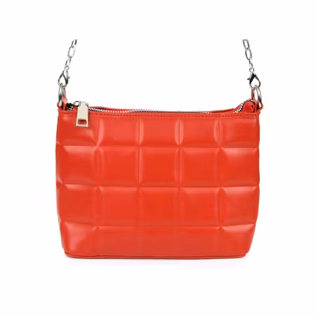 Röd handväska för kvinnor, elegant quiltad axelväska