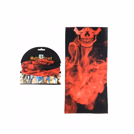 Multiscarf Röd Döskalle