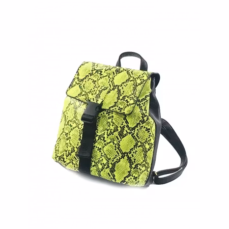 Designerryggsäck ECO ormskinn, gul