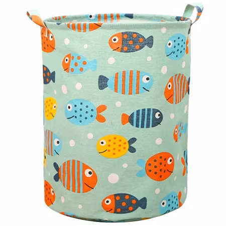 Leksakskorg med fiskar, grön