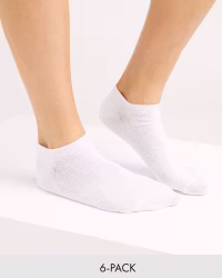 Sneaker Socks Bambu, Vit 6-pack