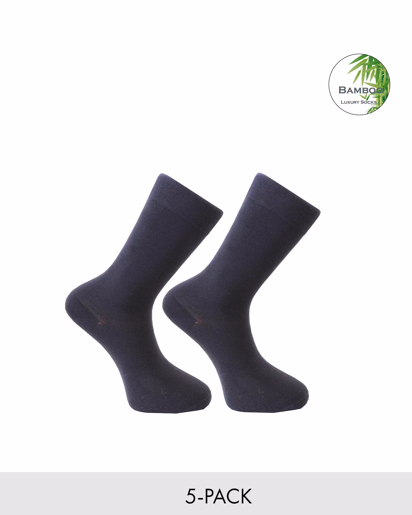 Bambustrumpa Utan Tåsöm, Svart 5-Par