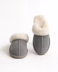 SANDEFJORD Sheepskin Slippers - Light Grey/White (EU36-EU41)
