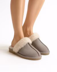 SANDEFJORD Sheepskin Slippers - Light Grey/White (EU36-EU41)