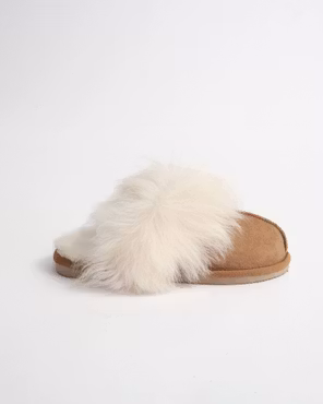 LAUGUR lampaannahkaiset tohvelit - Hasselpähkinä (EU37-EU41)