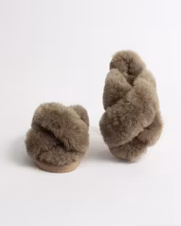 IDUN Fur Slippers - Brown (EU37-EU41)