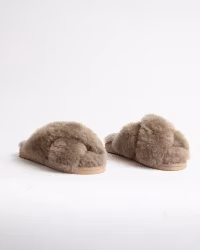 IDUN Fur Slippers - Brown (EU37-EU41)