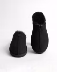 STAVANGER Sheepskin Slippers Men - Black (EU40-EU46)