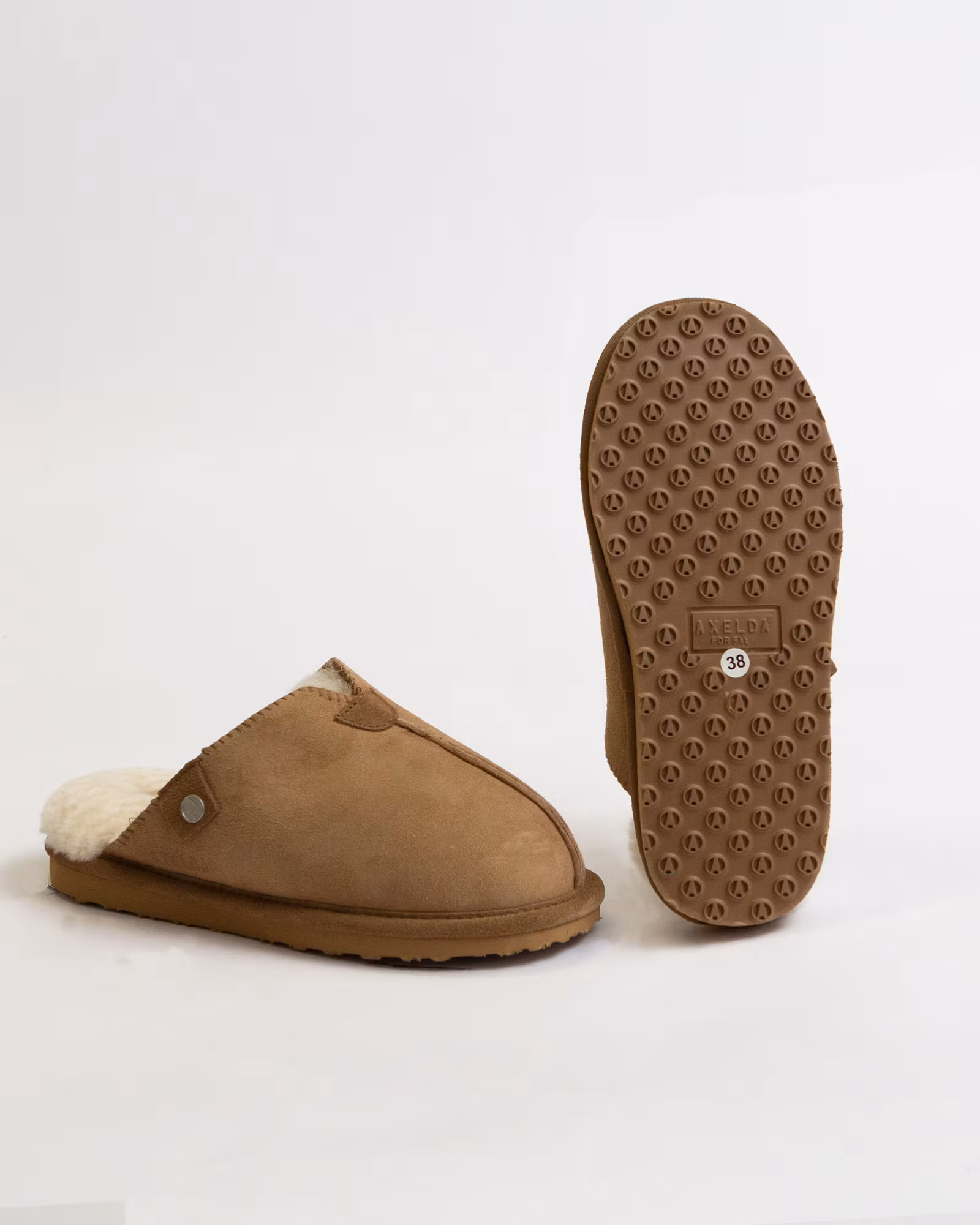 ÅBO Sheepskin Slippers, Axelda - Chestnut/Creme