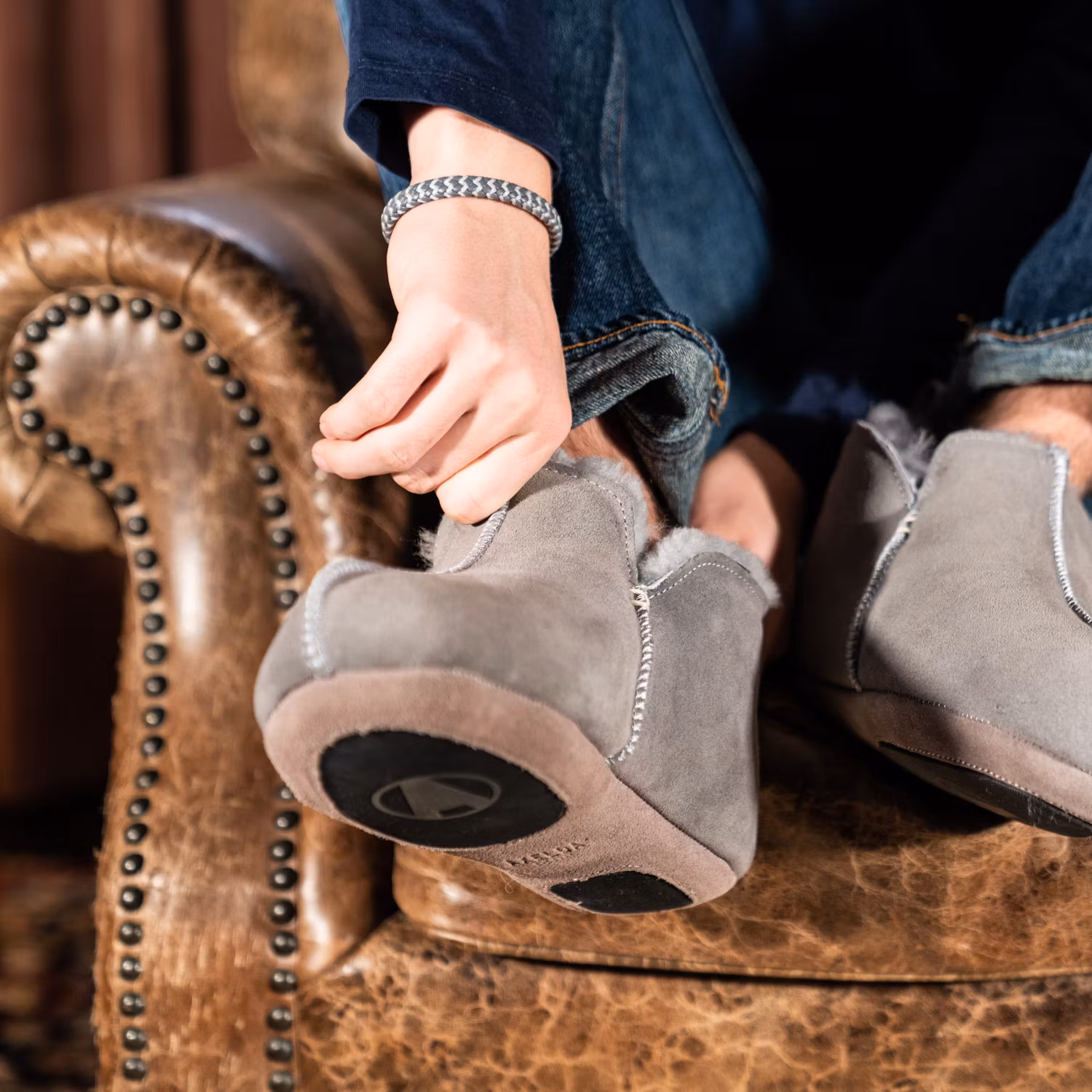 INNSBRUCK Nilkkakorkuiset tohvelit, Axelda - Harmaa