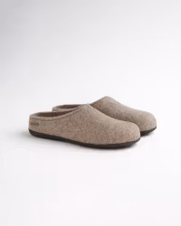 BERGEN Wool slippers, Anti-slip Sole - Nature