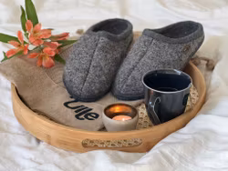 Ulle Original Slippers, Anti-Slip Sole - Grey Melange