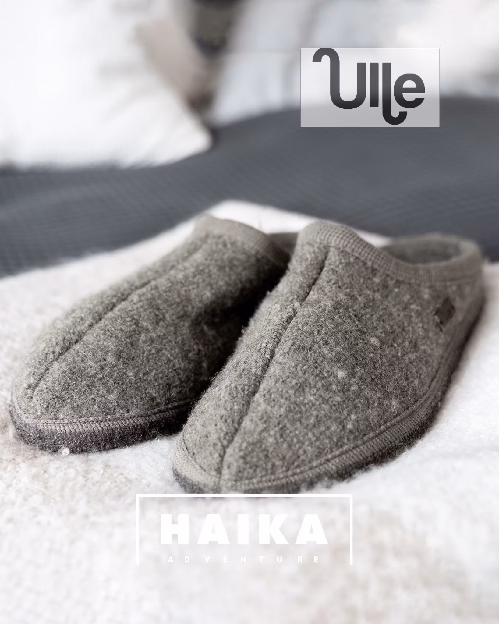 Ulle Original -tossut, liukumaton pohja - vaaleanharmaa