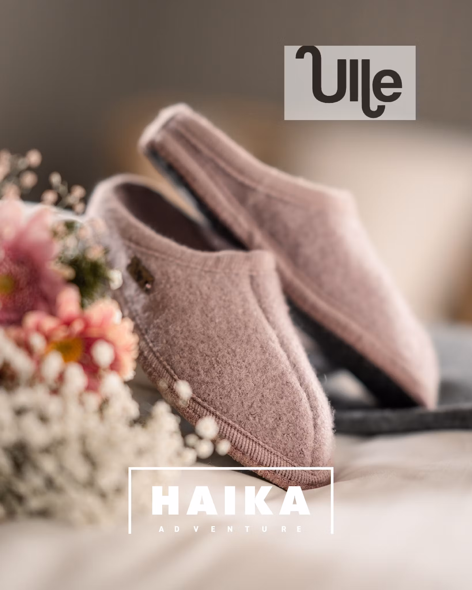 Ulle Original  -tossut, liukumaton pohja - Ruusu